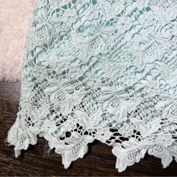 Zara Light Blue Lace Bodycon Mini Dress Small - Picture 5 of 14